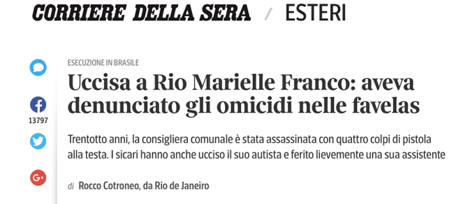 Marielle Franco Corriere della Sera