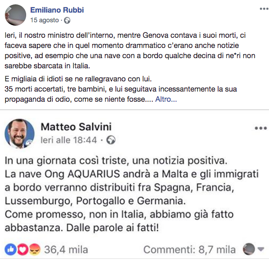 Emiliano Rubbi Matteo Salvini Aquarius