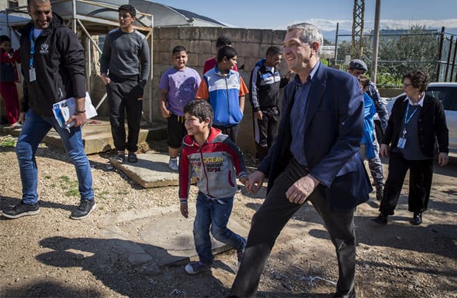 unhcr Alto commissario delle nazioni unite per i rifugiati Filippo Grandi Libano