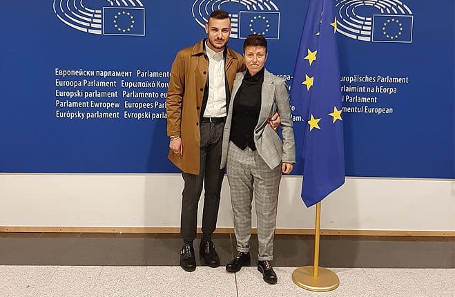 Vector Giada Anania Joshua Bochicchio a Bruxelles Parlamento Europeo