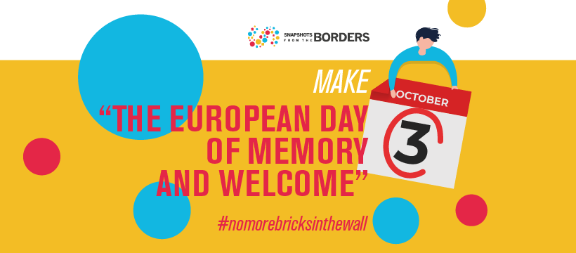 raccolta firme no more bricks in the wall per il 3 ottobre Giornata Europea della Memoria e dell'Accoglienza