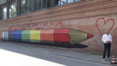 Urka Davide D'Angelo murales matita arcobaleno lgbti ravenna liceo