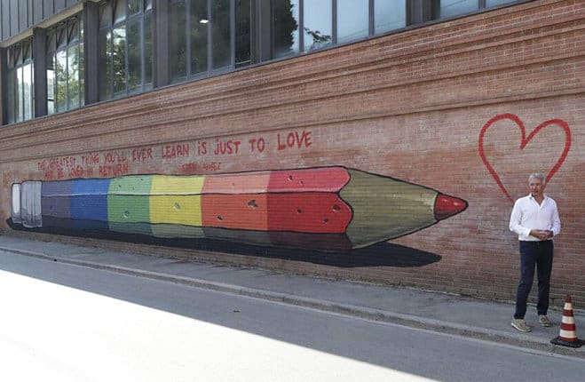 Urka Davide D'Angelo murales matita arcobaleno lgbti ravenna liceo