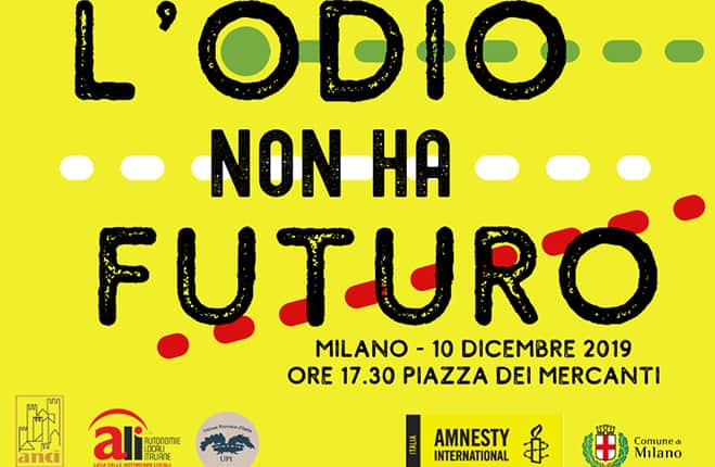 odio non ha futuro Amnesty International ANCI 10 dicembre
